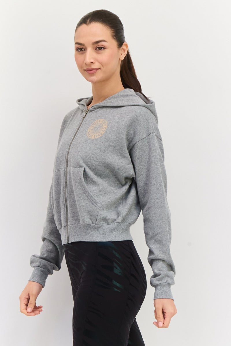 Hurley Women Sportswear Fit Long Sleeve Outdoor Hoodies, Grey - Image 4